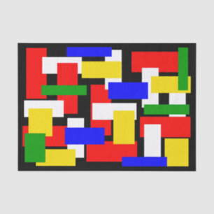 Papier Mousseline Blocs rouge, jaune, noir, bleu et vert
