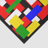Papier Mousseline Blocs rouge, jaune, noir, bleu et vert (Détail)