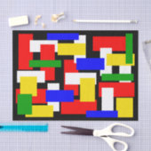 Papier Mousseline Blocs rouge, jaune, noir, bleu et vert (Artisanat)