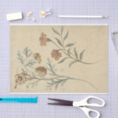 Papier Mousseline Bloemstudie van een Rode en een Bruine Bloem (Artisanat)