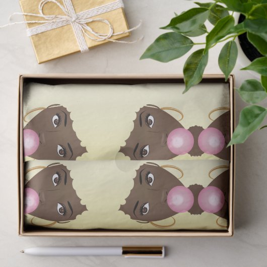 Papier Mousseline Blonde Afro, Popping Pink Bubblegum (Cadeau)