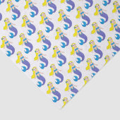 Papier Mousseline Blonde nage Sirène fille pourpre Queue Océan Mer (Détail)