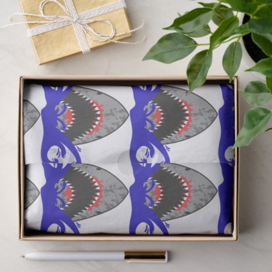 Papier Mousseline Bloody Shark Jaws Thunder_Cove (Cadeau)