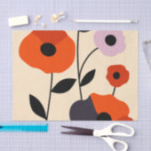 Papier Mousseline Bloom minimal du pavot (Artisanat)