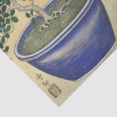 Papier Mousseline Blooming Azalea in Blue Pot Janpanese Flower Art (Détail)