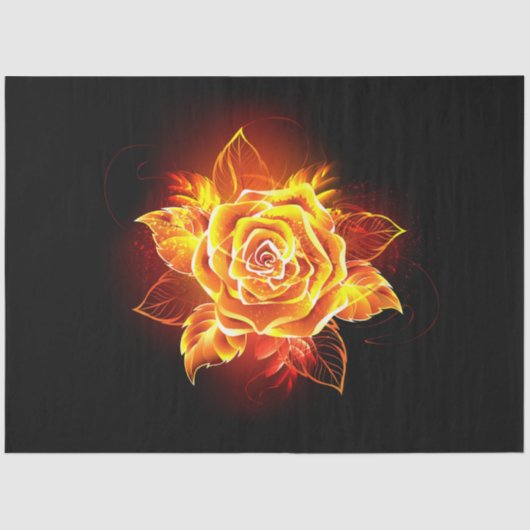 Papier Mousseline Blooming Fire Rose (Recto)