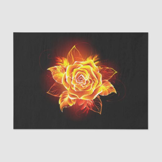 Papier Mousseline Blooming Fire Rose (Recto)