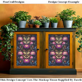 Papier Mousseline Blooms de pivoines roses et magenta dynamiques CT3