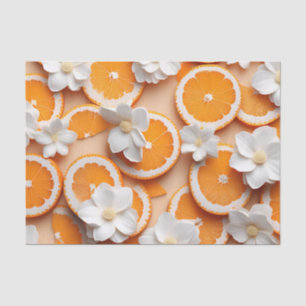 Papier Mousseline Blossom Orange Texté