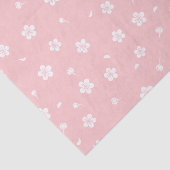 Papier Mousseline Blossoms blancs sur Motif rose bébé (Détail)