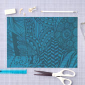 Papier Mousseline Blue Abstract Art Pattern (Artisanat)