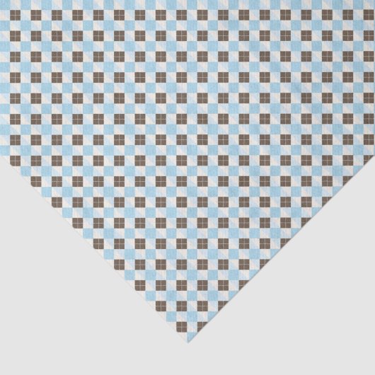 Papier Mousseline Blue and Brown Classic Argyle Pattern (Détail)