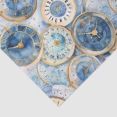Papier Mousseline Blue and Gold Clock Pattern (Détail)