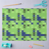 Papier Mousseline blue and green geometric pattern (Artisanat)