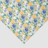 Papier Mousseline Blue and Yellow Floral  (Détail)