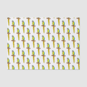 Papier Mousseline Blue-and-yellow macaw bird cartoon illustration