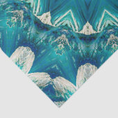 Papier Mousseline Blue Aqua Mandala Rosette Retro Hippie (Détail)