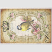 Papier Mousseline Blue Bird & Cherry Blossom Antique Papier Découpag (Recto)