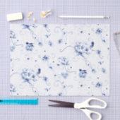 Papier Mousseline Blue Bird Rose Chinoiserie Floral (Artisanat)