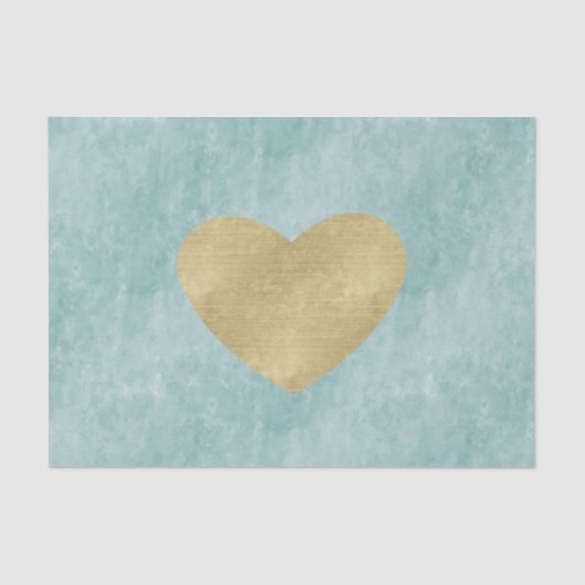 Papier Mousseline Blue Bliss Gold Heart (Recto)