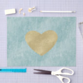 Papier Mousseline Blue Bliss Gold Heart (Artisanat)