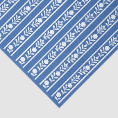 Papier Mousseline Blue Bone Inlay Floral Border Decoupage Paper (Détail)