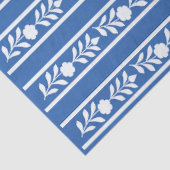 Papier Mousseline Blue Bone Inlay Floral Border Decoupage Paper (Détail)