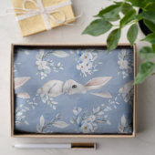 Papier Mousseline Blue Bunny Wishes – Custom Easter Wrapping Paper (Cadeau)