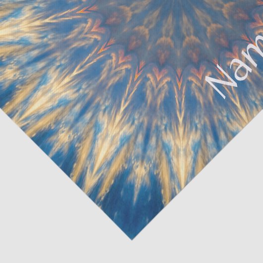 Papier Mousseline Blue Chakra Kaleidoscope Thunder_Cove (Détail)