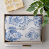 Papier Mousseline Blue Chinoiserie Pattern  (Cadeau)