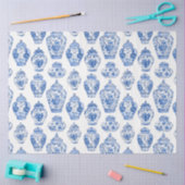 Papier Mousseline Blue Chinoiserie Pattern  (Artisanat)