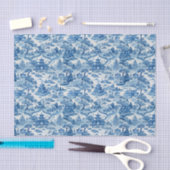 Papier Mousseline Blue Chinoiserie Porcelaine chinese (Artisanat)