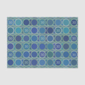 Papier Mousseline Blue Circles Pattern Custom Birthday Age (Recto)