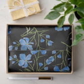 Papier Mousseline Blue Cosmos Flowers (Cadeau)