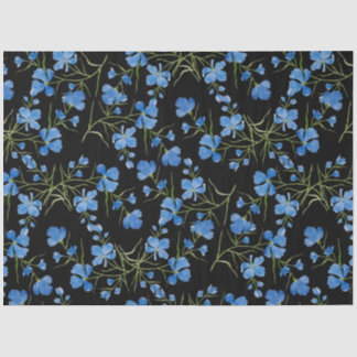 Papier Mousseline Blue Cosmos Flowers