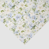 Papier Mousseline Blue Cream Floral Bridal Shower (Détail)