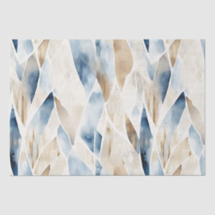 Papier Mousseline Blue Cream Sea Sand Ocean Serenity