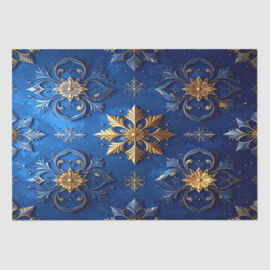 Papier Mousseline Blue Decorative Holiday Tissue Paper (Recto)