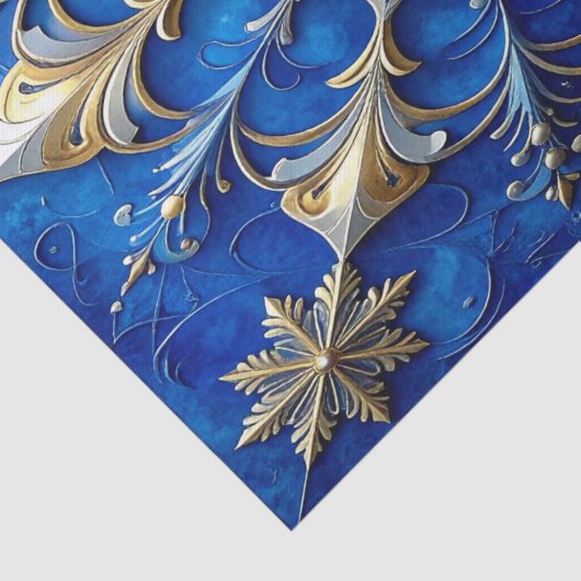 Papier Mousseline Blue Decorative Holiday Tissue Paper (Détail)