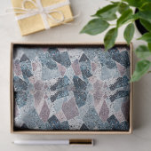 Papier Mousseline Blue et Mauve Abstrait Terrazzo Design (Cadeau)