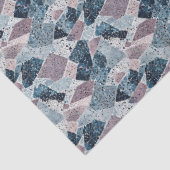 Papier Mousseline Blue et Mauve Abstrait Terrazzo Design (Détail)