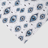 Papier Mousseline Blue Eyes Motif Moderne Découpage Abstrait (Détail)