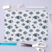 Papier Mousseline Blue Eyes Motif Moderne Découpage Abstrait (Artisanat)
