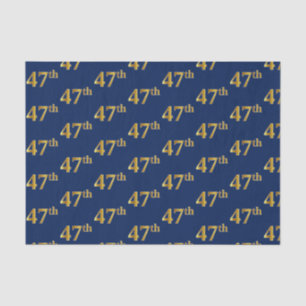 Papier Mousseline Blue, Faux Gold 47th (Quarante-Septième) Event