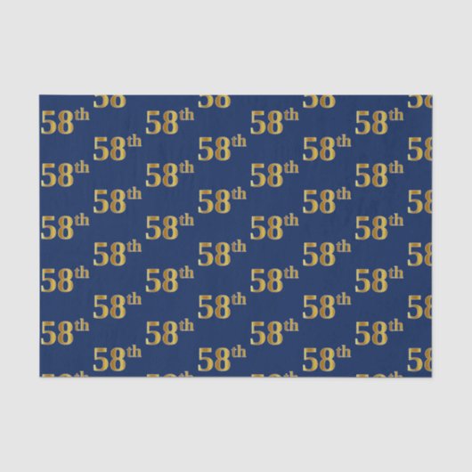 Papier Mousseline Blue, Faux Gold 58e (Cinquante-huitième) (Recto)