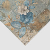 Papier Mousseline Blue Floral Grungy Distressed Ephemera Collage (Détail)