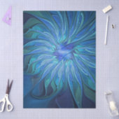 Papier Mousseline Blue Flower Fantasy Pattern, Abstract Fractal Art (Artisanat)