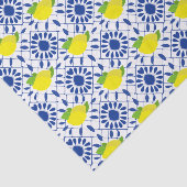 Papier Mousseline Blue Geometric Lemon Tile (Détail)