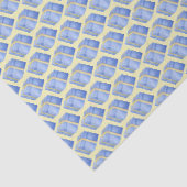 Papier Mousseline Blue Gift Box With Yellow Ribbon Tissue Paper (Détail)