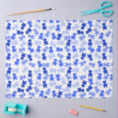 Papier Mousseline Blue Gingerbread Man Pattern on White (Artisanat)
